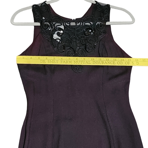 JESSICA McCLINTOCK Gunne Sax Dress Womens 7/8 Black Maxi Gown Lace Witchy Gothic - Picture 10 of 16